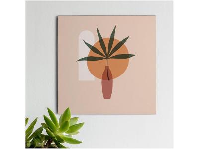 Placa Decorativa MDF Planta 20x20cm 