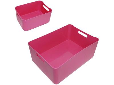 Kit Cestos Organizadores Retangulares Rosa