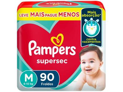 Fraldas Pampers Supersequinha Tam. M 6 a 10kg 90 Unidades