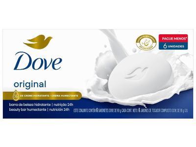 Sabonete em Barra Corporal Dove Original 90g 6 Unidades