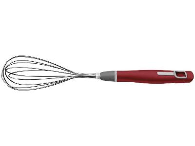 Batedor/Fuê Massa Inox Vermelho 31,4cm