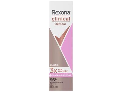 Desodorante Antitranspirante Aerossol Rexona Clinical Classic Feminino 96 Horas 150ml