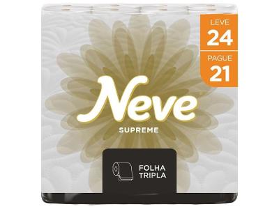 Papel Higiênico Folha Tripla Neve Supreme 24 Rolos