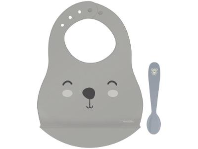 Kit Babador de Silicone Tramontina Urso Le Petit com Colher