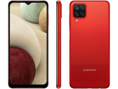Smartphone Samsung Galaxy A12 64GB Vermelho 4GB RAM 6,5" Câm. Quádrupla + Selfie 8MP Dual Chip