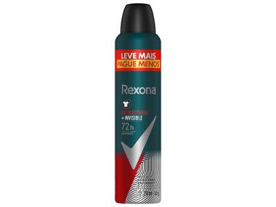 Desodorante Antitranspirante Aerossol Rexona Men Antibacterial+Invisible 250ml