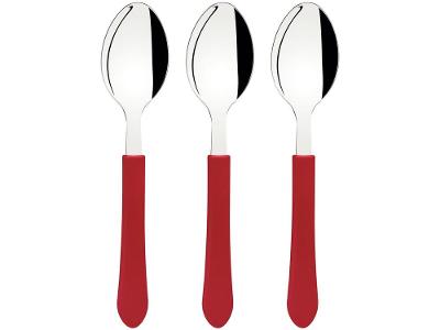 Jogo de Colher Tramontina Leme Vermelho 3 Peças