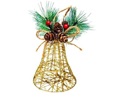 Enfeites para Árvore de Natal Sino com Pinha