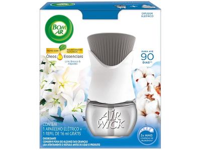 Odorizador de Ambiente Elétrico Bom Ar - Difusor Lírio Branco e Algodão 16ml