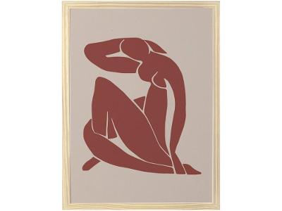 Quadro Decorativo Mid Century Corpo 34,5x46,5cm