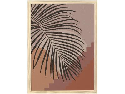 Quadro Decorativo Mid Century Folha 34,5x46,5cm