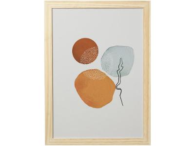 Quadro Decorativo Mid Century Abstrato 24,5x34,5cm
