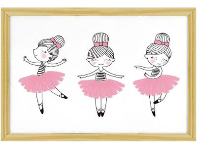 Quadro Decorativo Bailarinas 24,5x34,5cm
