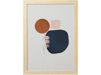 Quadro Decorativo Mid Century Abstrato 24,5x34,5cm
