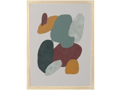 Quadro Decorativo Mid Century Abstrato 34,5x46,5cm