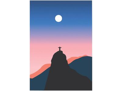 Placa Decorativa MDF Rio Noite 20x29cm 