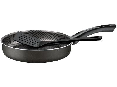 Frigideira Antiaderente Tramontina de Alumínio Paris Chumbo 22cm com Espátula