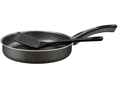 Frigideira Antiaderente Tramontina de Alumínio Paris Chumbo 24cm com Espátula