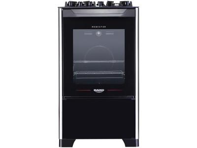 Fogão 4 Bocas Preto Mesa de Vidro Dako Magister