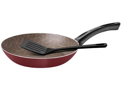 Frigideira Antiaderente Tramontina de Alumínio Paris Vermelha 24cm com Espátula