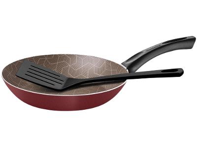 Frigideira Antiaderente Tramontina de Alumínio Paris Vermelha 18cm com Espátula