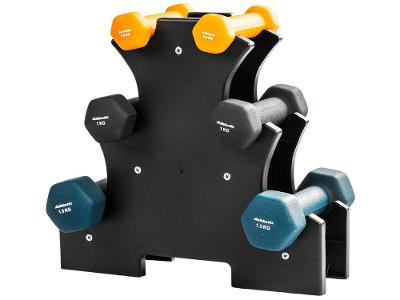 Kit Halter Sextavado Athletic 3 Pares com Suporte
