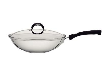 Panela Wok Antiaderente Fundo triplo Tramontina Solar Silicone Inox 28cm