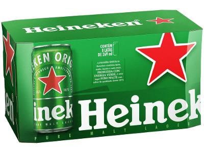Cerveja Heineken Lata Puro Malte Lager 8 Unidades