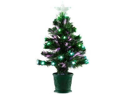 Árvore de Natal Fibra Ótica Verde 60cm com Luzes