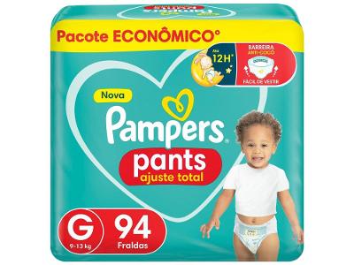 Fralda Calça Pampers Pants Ajuste Total Tam. G 9 a 13kg 94 Unidades