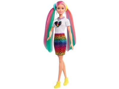 Boneca Barbie Penteado Arco-íris com Acessórios