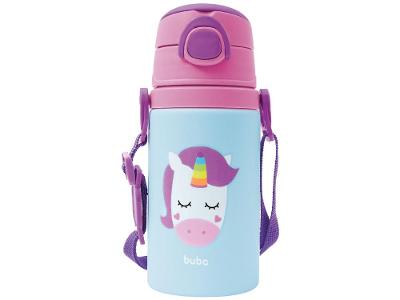 Garrafa Infantil com Canudo 450ml Buba Animal Fun