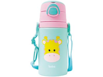 Garrafa Infantil com Canudo 450ml Buba Animal Fun