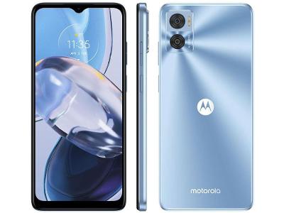 Smartphone Motorola Moto E22 128GB Azul 4G 4GB RAM 6,5" Câm. Dupla + Selfie 5MP Dual Chip