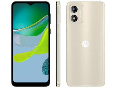 Smartphone Motorola Moto E13 64GB Off-White 4G Octa-Core 4GB RAM 6,5" Câm. 13MP + Selfie 5MP Dual Chip