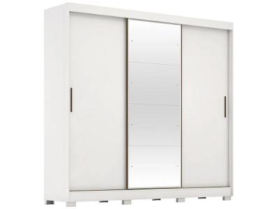 Guarda-roupa Casal com Espelho 3 Portas de Correr 6 Gavetas Demóbile Londres