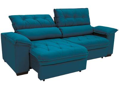 Sofá Retrátil Reclinável 3 Lugares Suede Hannover Linoforte