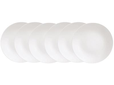 Jogo de Pratos Redondo de Porcelana Branco Raso