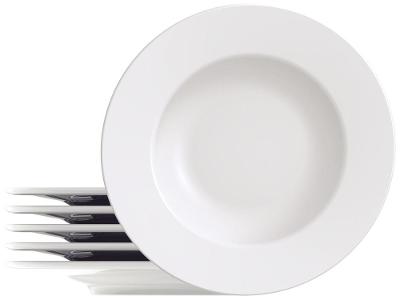 Jogo de Pratos Redondo de Porcelana Branco Raso