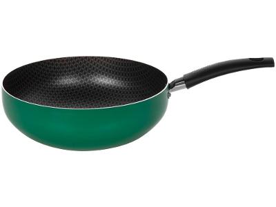 Frigideira Wok Antiaderente Multiflon de Alumínio Color Verde 24cm