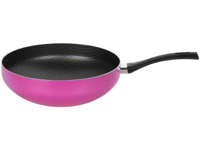 Frigideira Wok Antiaderente Multiflon de Alumínio Color Rosa 28cm