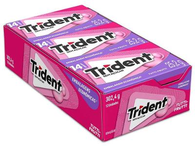 Chiclete Trident Tutti-Frutti Sem Açúcar