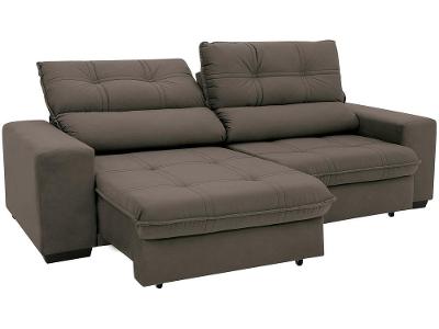 Sofá Retrátil Reclinável 4 Lugares Suede Brunello Linoforte