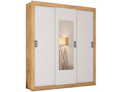 Guarda-roupa Casal com Espelho 3 Portas de Correr Araplac Fortaleza
