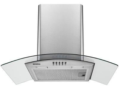 Coifa de Parede Mondial 60cm Inox até 4 Bocas Curvo CF60-01