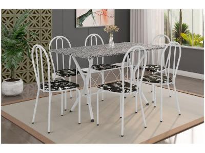Mesa de Jantar 6 Lugares Retangular Branca