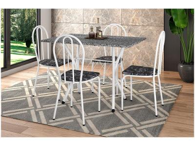Mesa de Jantar 4 Cadeiras Retangular Branca