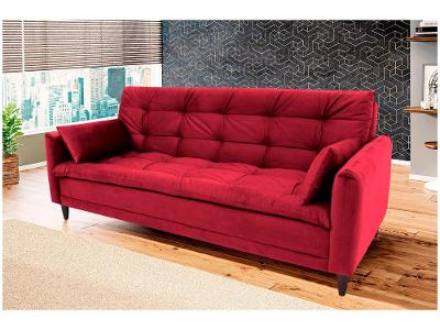 Sofá-cama Casal 3 Lugares Reclinável Suede Linoforte Estela