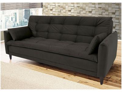 Sofá-cama Casal 3 Lugares Reclinável Suede Linoforte Estela