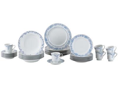 Aparelho de Jantar e Chá 30 Peças Porcelana